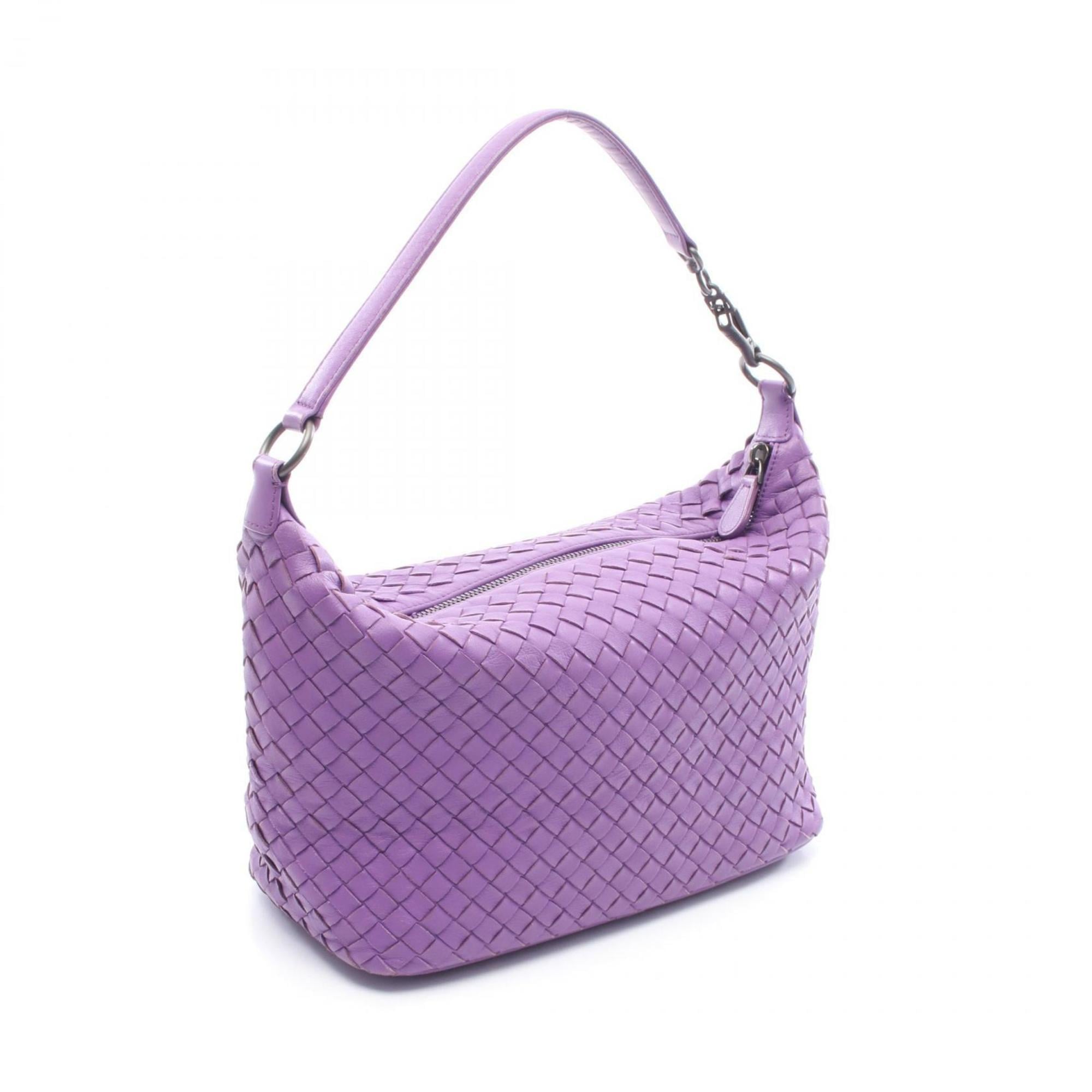 Bottega Veneta Intrecciato Leather Handbag, Women's, Purple
