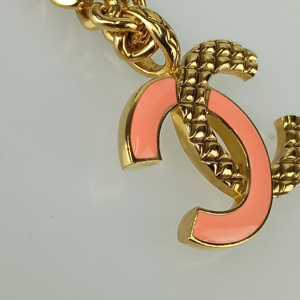CHANEL Coco Mark Necklace - Gold and Pink Metal for Women — Like New