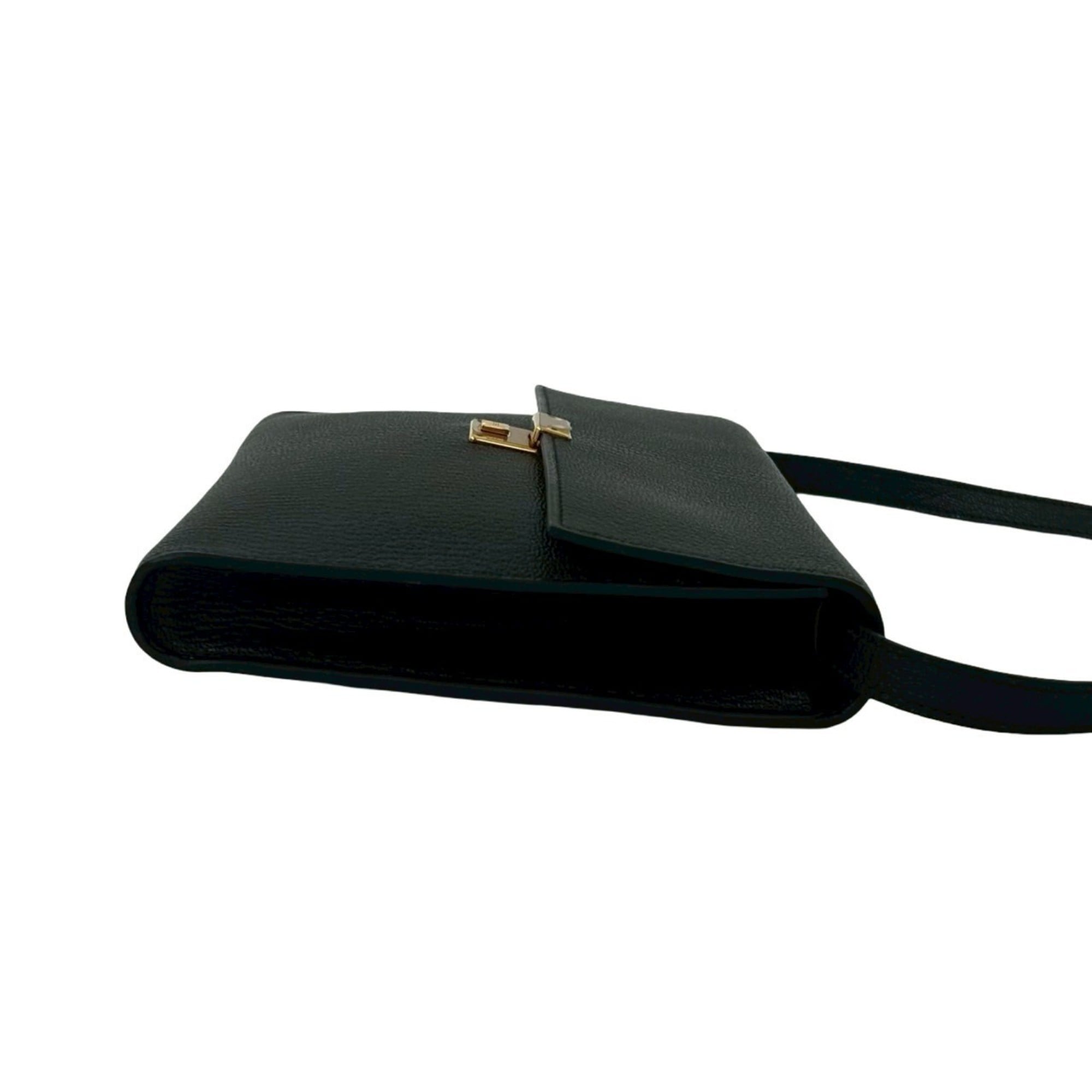 Y HERMES Hermès Click 16 Chevre Leather Shoulder Bag/Pochette Black 30486 — Like New