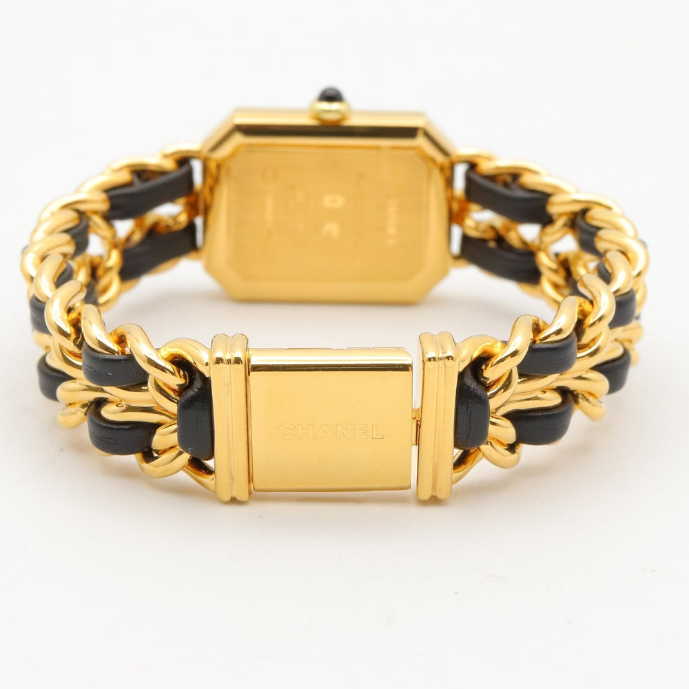 Chanel CHANEL Première M Watch, Gold Plated Leather, Women's, Black, H0001 — Very Good