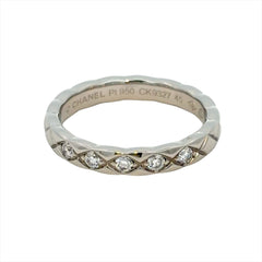 Chanel Coco Crush 5-Diamond Ring, Size 45, Platinum 950, 3.5g, Women's Ring — Like New
