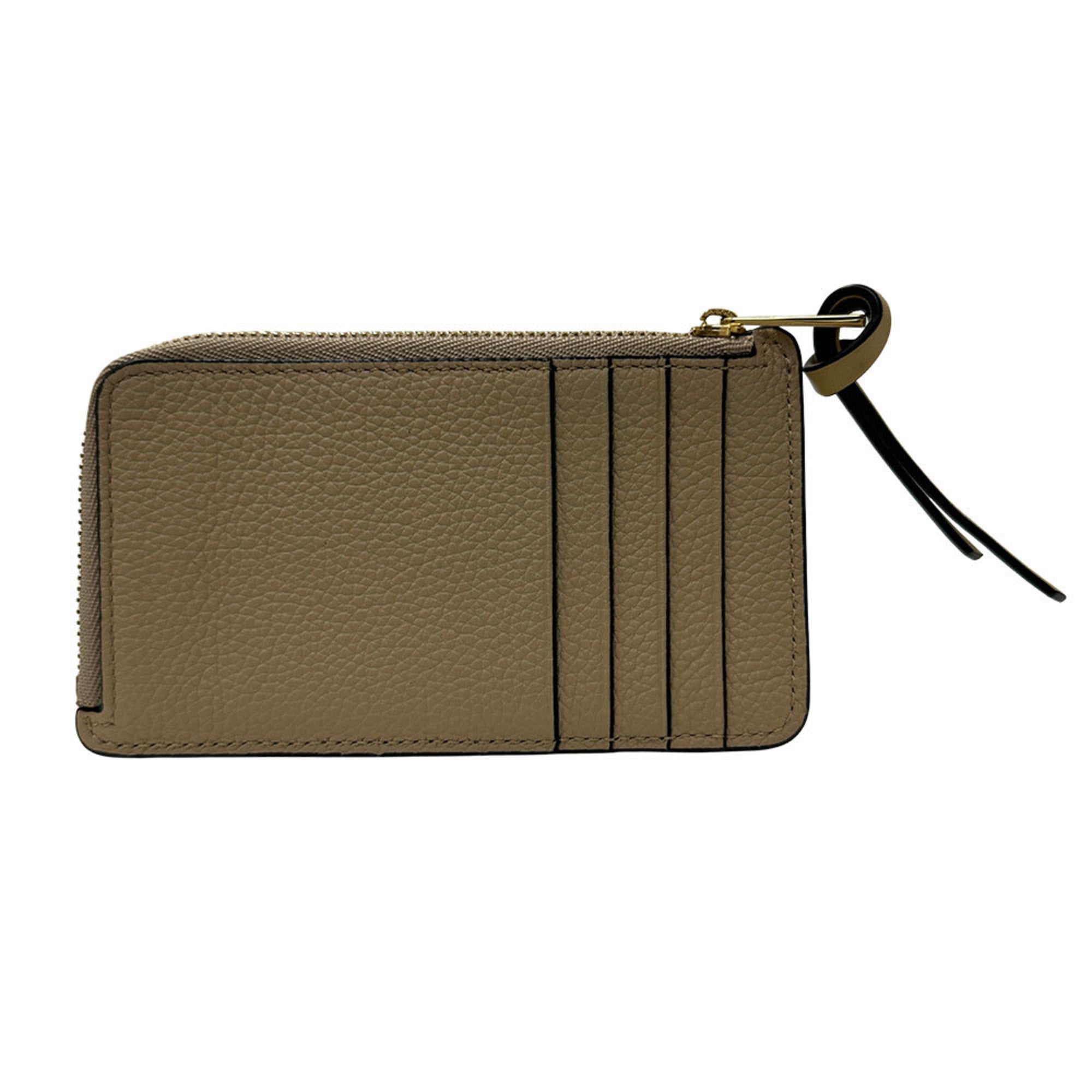 LOEWE Women's Anagram Wallet, Leather Fragment Case, Greige, Yellow