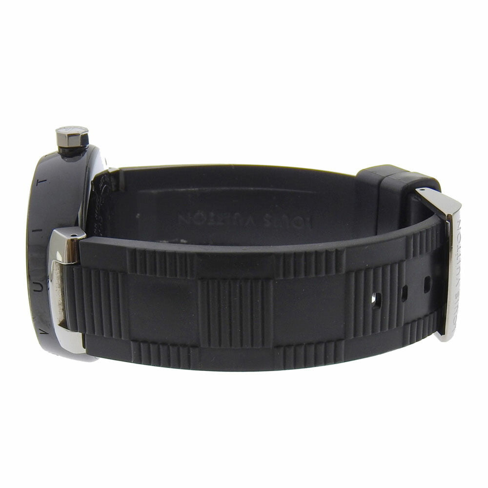 Louis Vuitton Tambour GMT Watch Q113K Stainless Steel x Rubber Automatic Black Dial Men's — Good