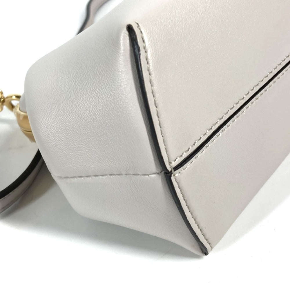 FENDI 8BP129 Pochette First Small Shoulder Bag Clutch Leather Women's White Grey E-240710-9 — Like New
