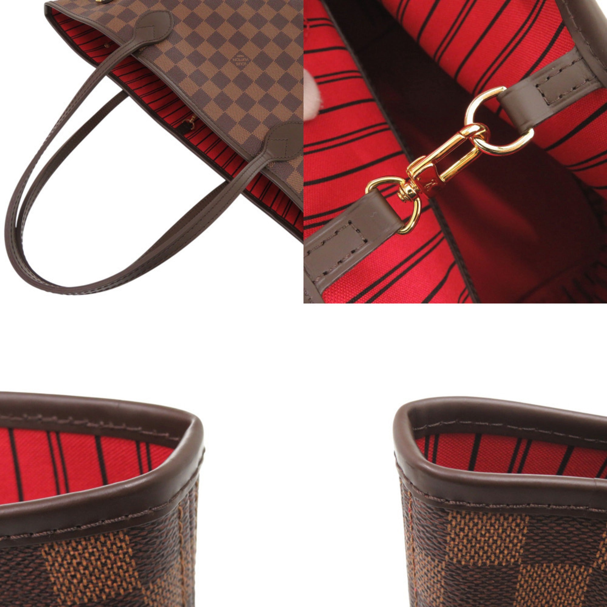 Louis Vuitton Neverfull MM Handbag with Pouch, Damier Cerise, N41358, Tote Bag, LV 0699 LOUIS VUITTON — New - Store Return