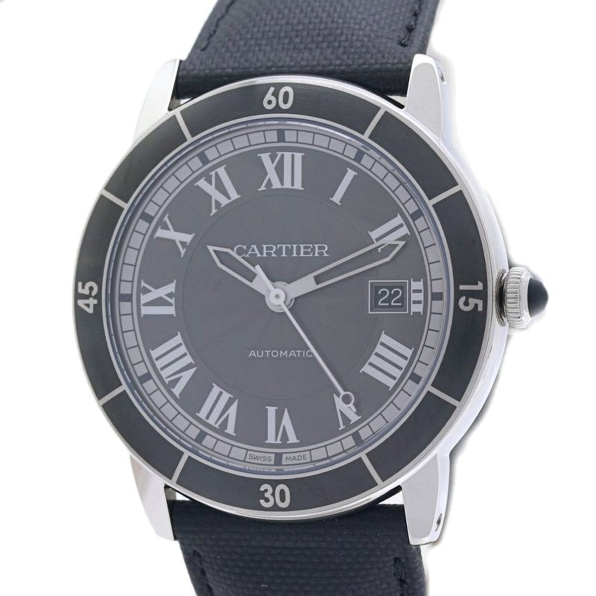 CARTIER Cartier Ronde Croisière de Date WSRN0003 Men's Watch Stainless Steel x Cowhide Leather 40385 — Good
