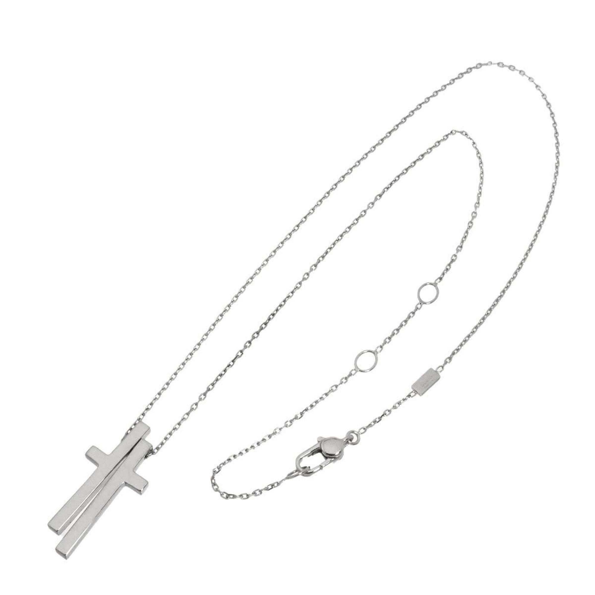 Gucci Separate Cross Necklace 48cm 18K WG White Gold 750 — Like New