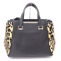 JIMMY CHOO Leopard handbag shoulder bag leather pony for women black — Like New