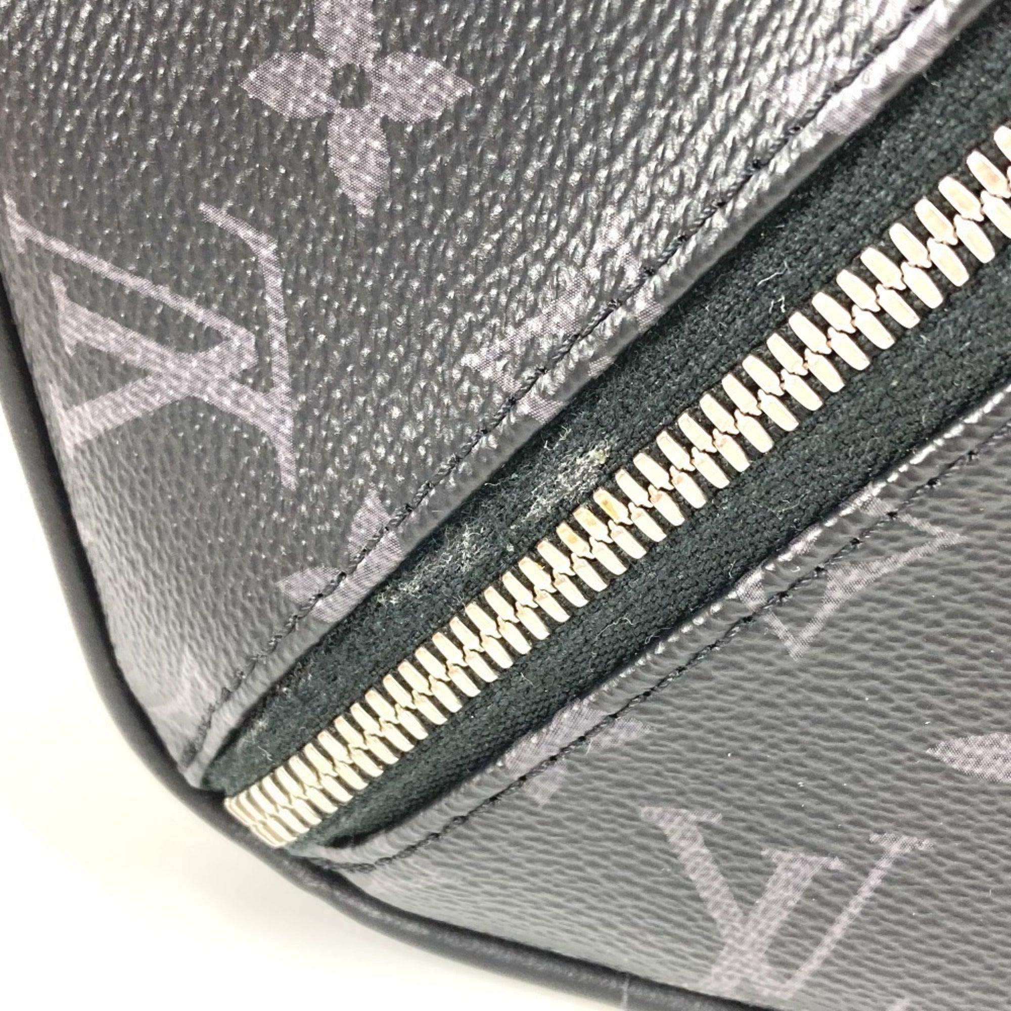 LOUIS VUITTON M11508 Monogram Eclipse Toiletry Bag, Pouch, Second Clutch Handbag, Canvas, Men's, Black — Like New