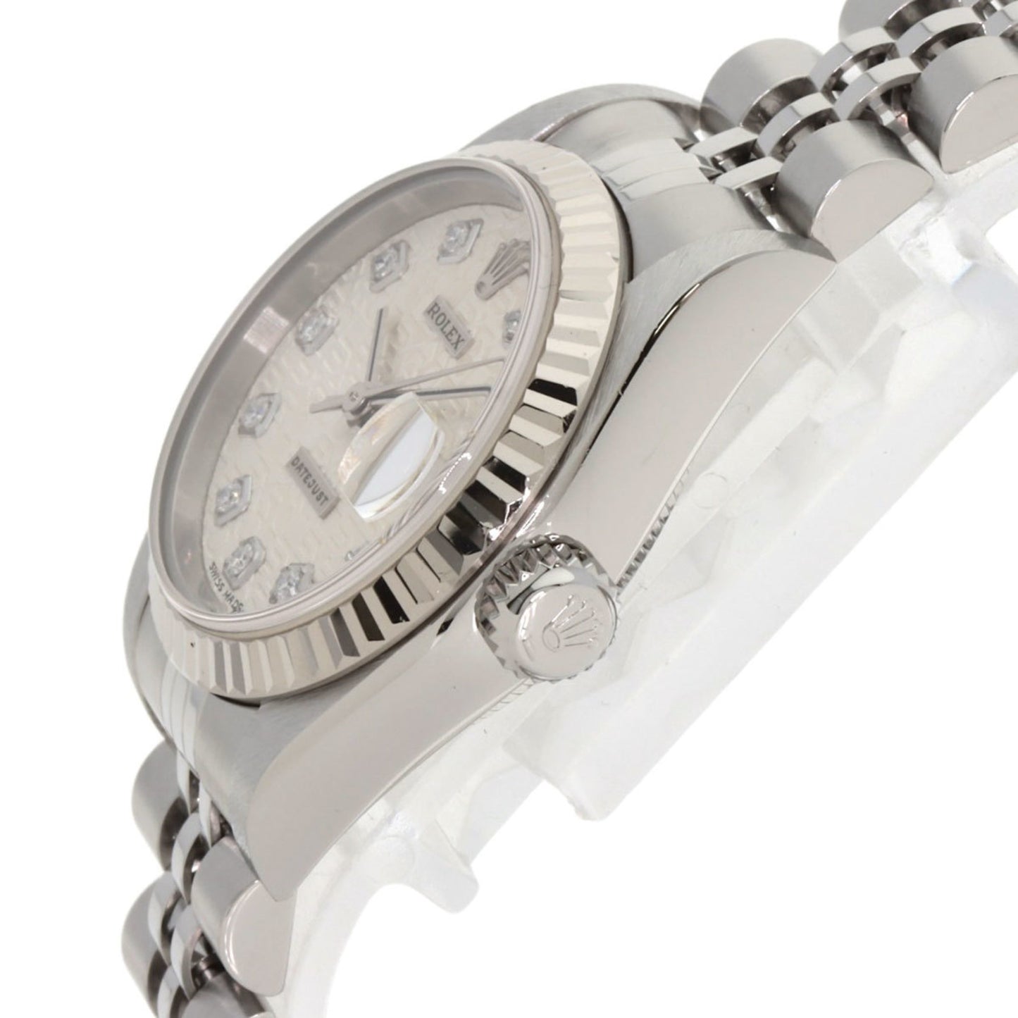 Rolex 79174G Datejust 10P Diamond Watch in Stainless Steel SS 18K White Gold for Women