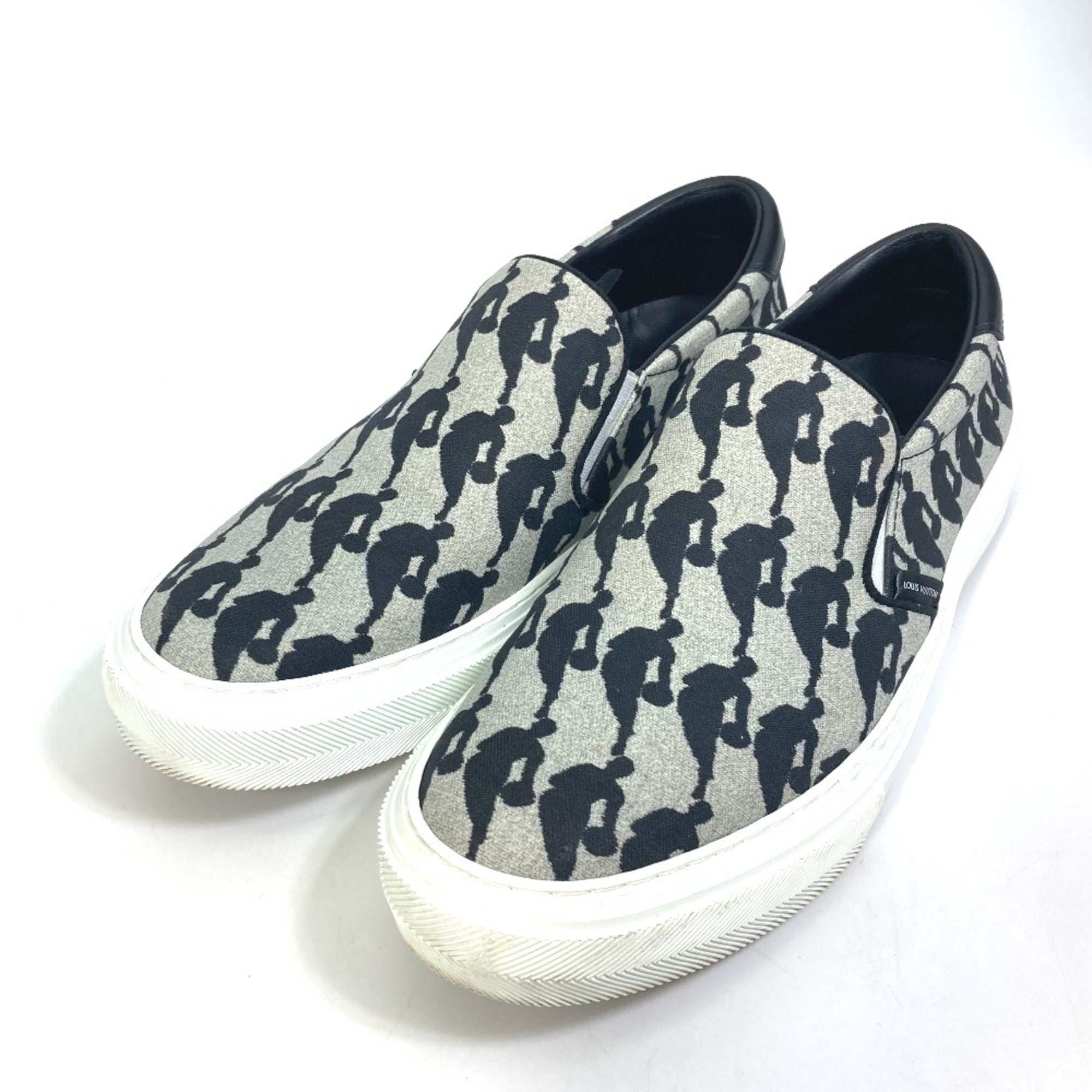 LOUIS VUITTON NBA Collaboration Trocadero Sneakers, Men's Canvas Slip-On Shoes, Gray