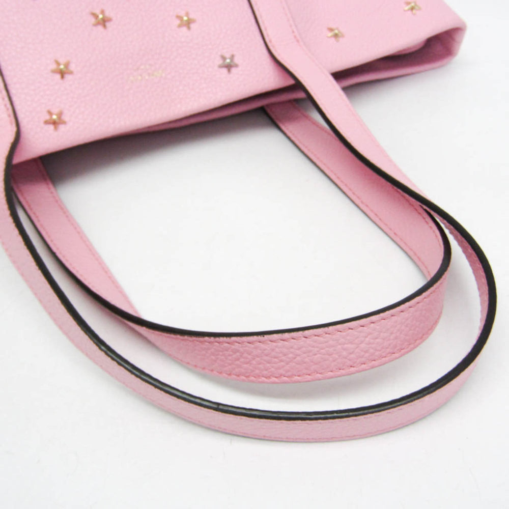 Jimmy Choo Sophia Small Men,Women Leather Studded Tote Bag Pink — Like New