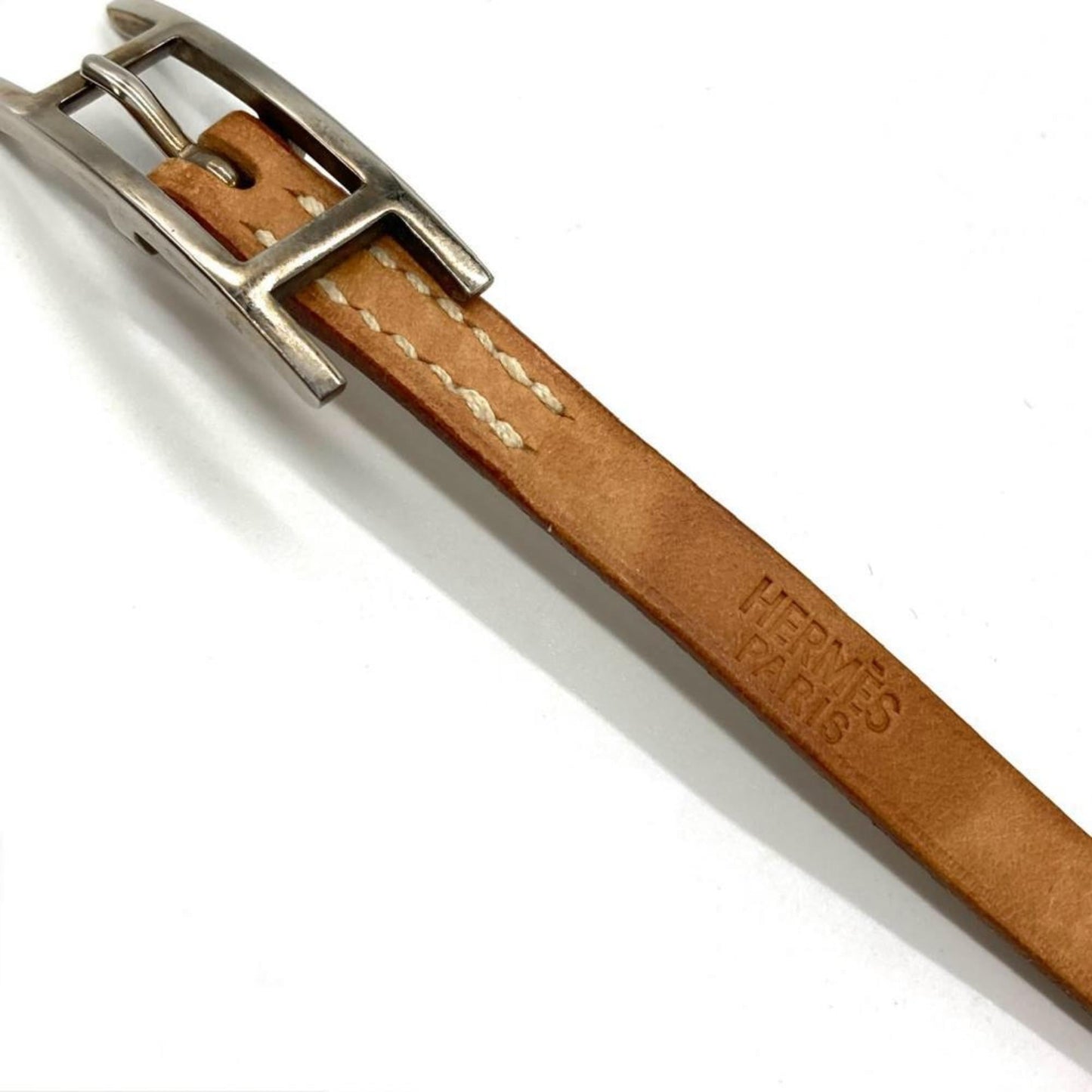 HERMES Bracelet Leather Brown