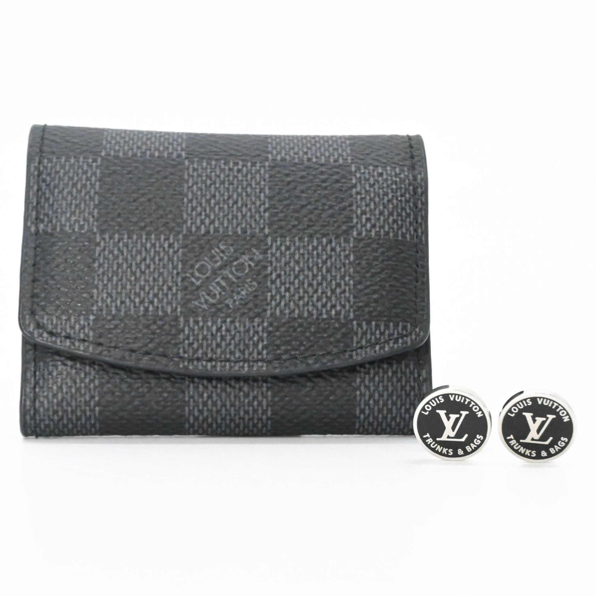 LOUIS VUITTON LV Award Cufflinks for Men, Black and Silver, M00912 — Like New