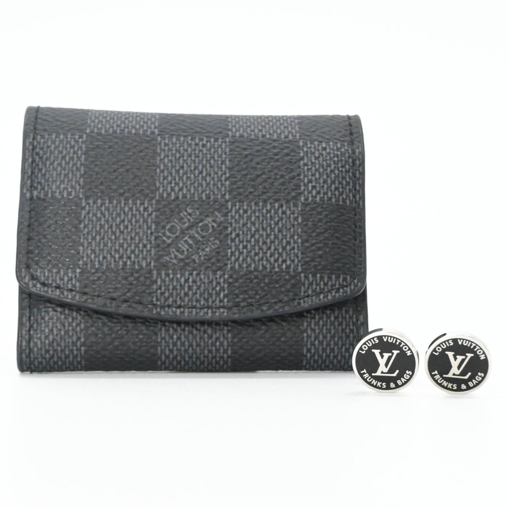 LOUIS VUITTON LV Award Cufflinks for Men, Black and Silver, M00912 — Like New