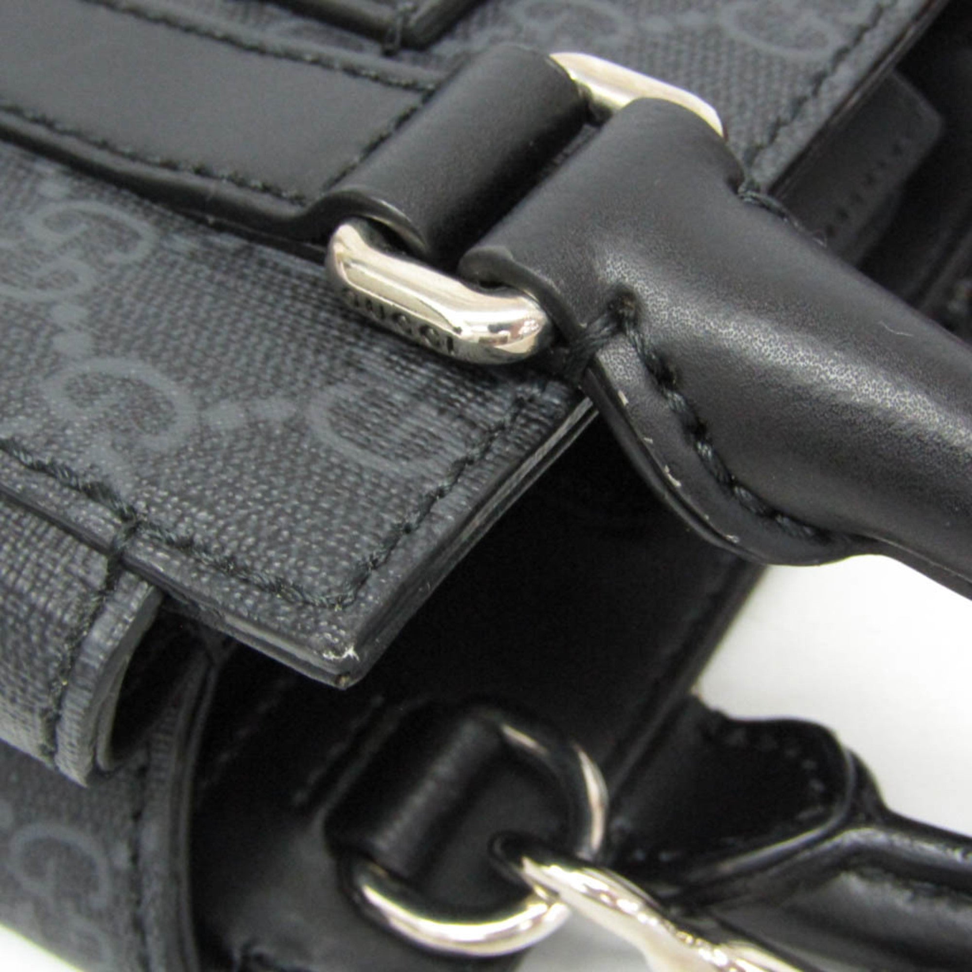Gucci 696010 Men,Women GG Supreme,Leather Handbag,Shoulder Bag Black — Like New