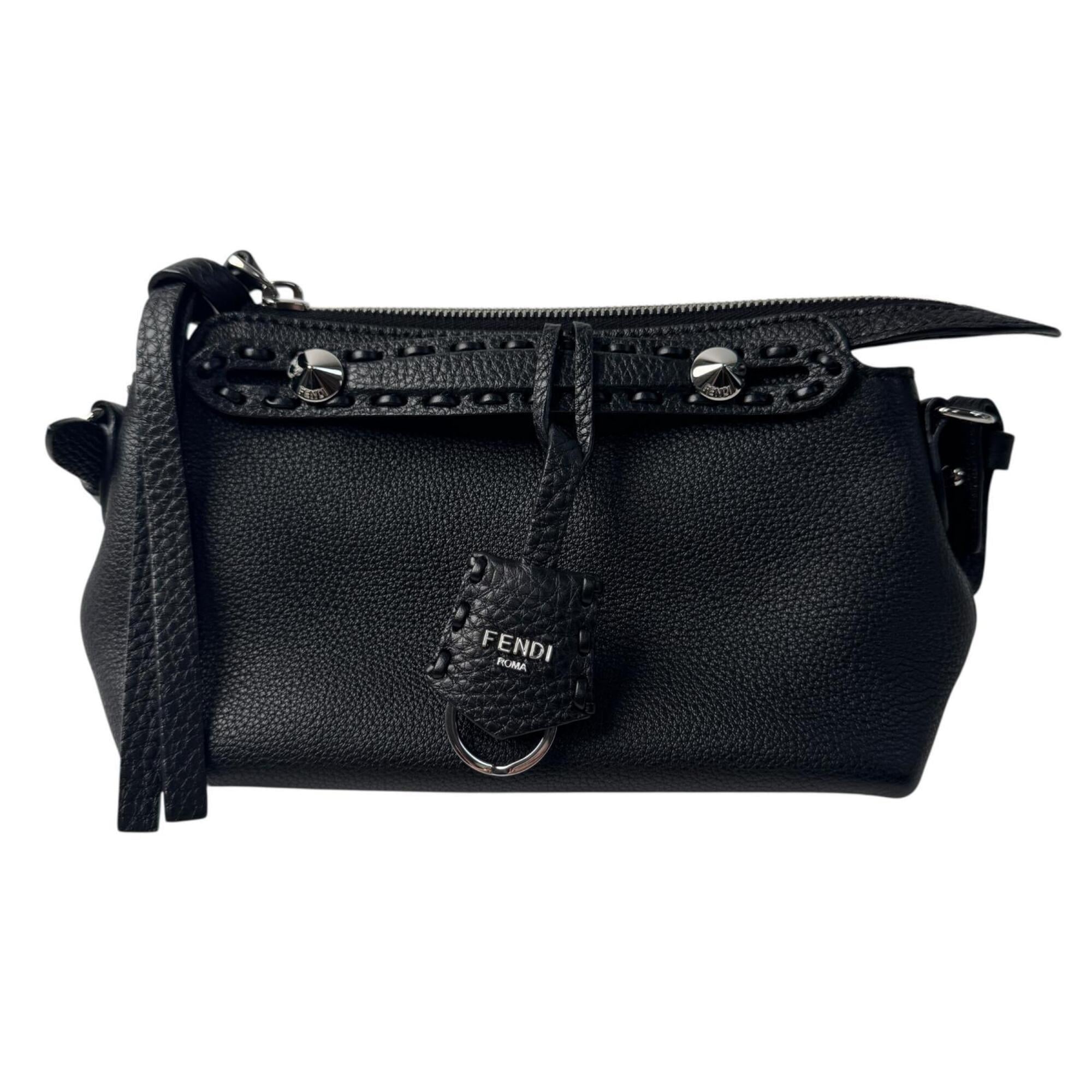 Fendi By The Way Selleria Mini Black 2-way Handbag Shoulder Bag Crossbody for Women — Like New