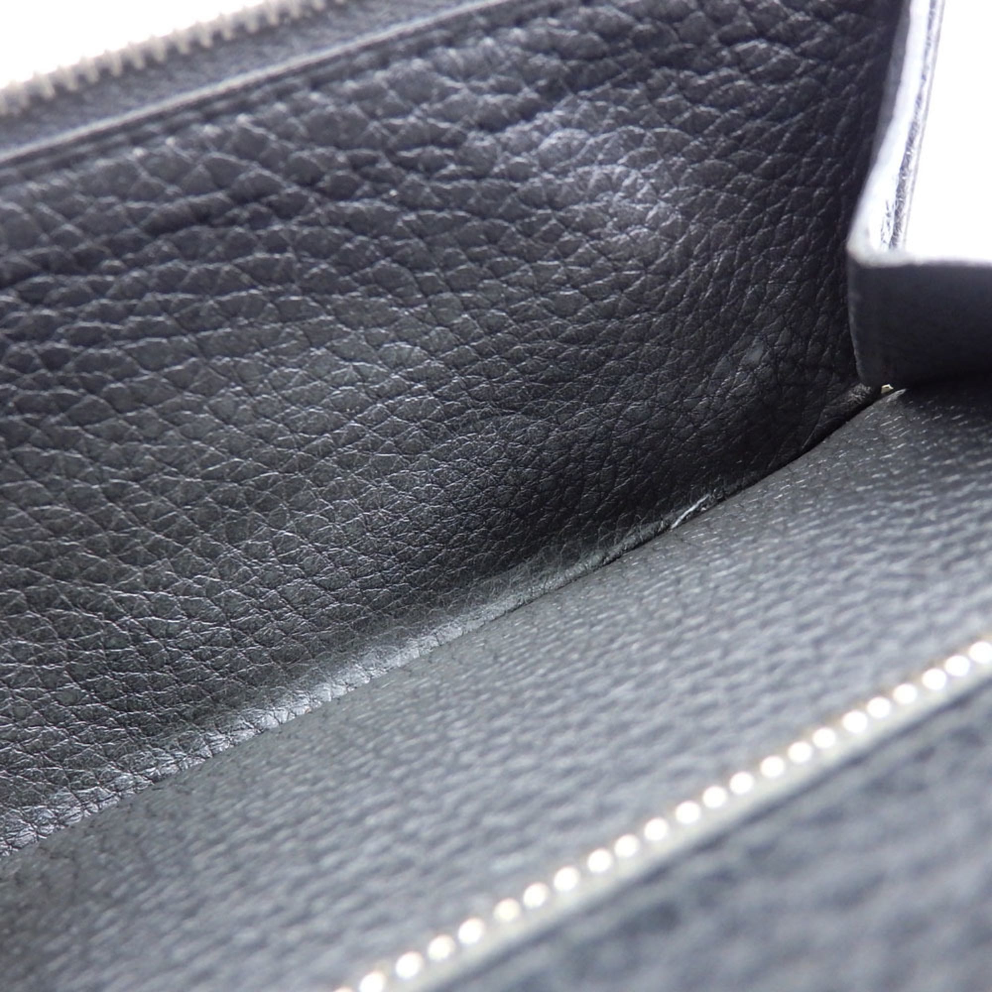 Hermes Hermès Dogon Long Bifold Wallet in Noir Black with Togo T Stamp, Made 2015, Leather, for Men and Women