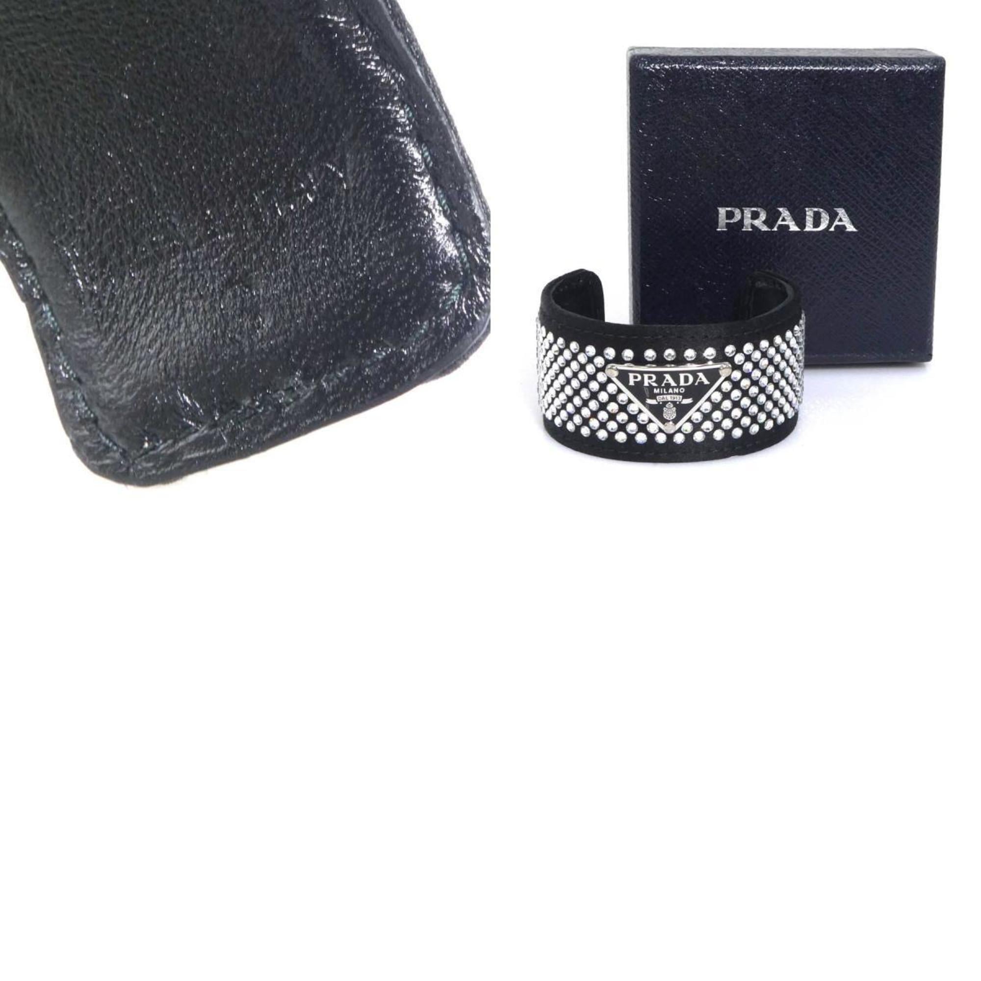 Prada Bangle Satin/Rhinestone Black Women's h31790g