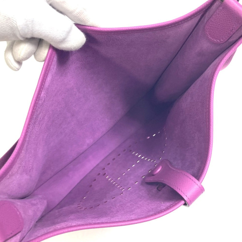 HERMES H logo punched Evelyn II GM shoulder bag, Epson, women's, cyclamen, purple, like new — Like New