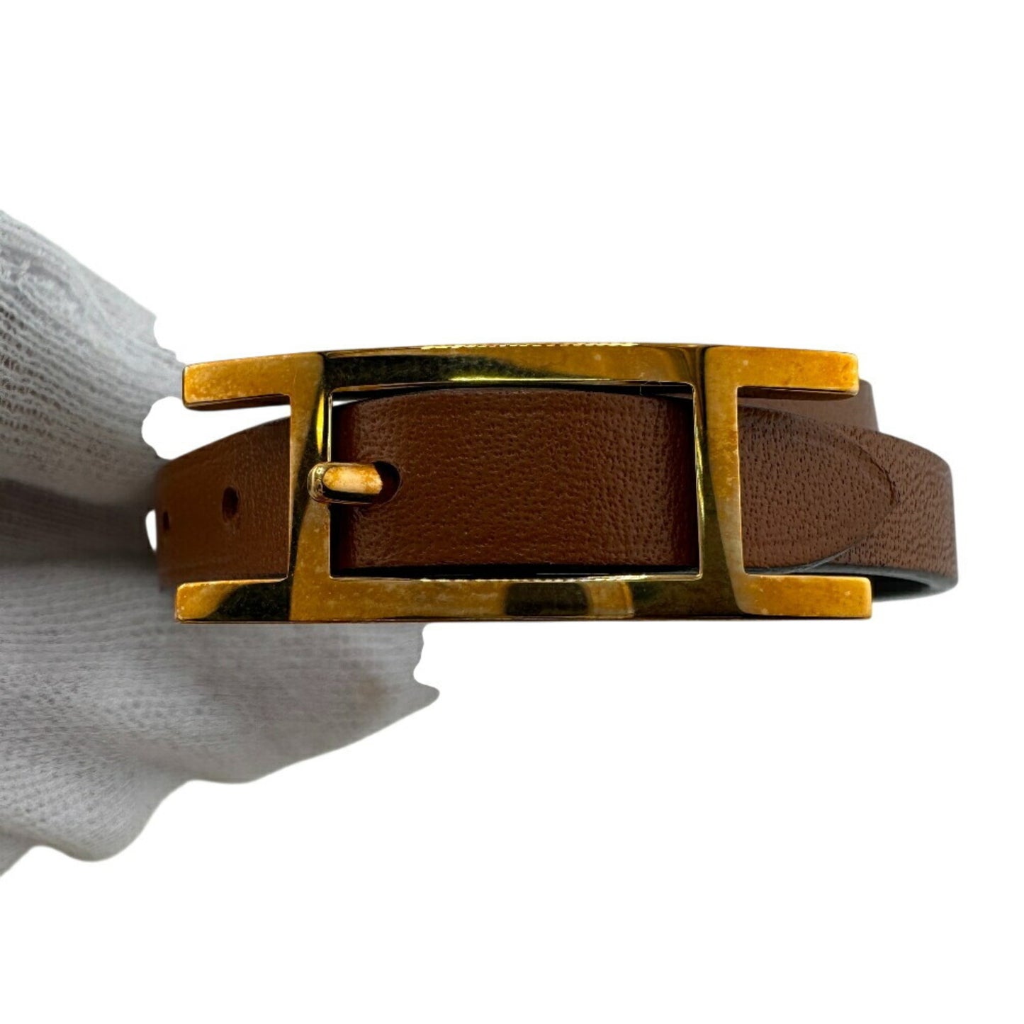 HERMES B-Api Double Tour Bracelet, Brown, Unisex