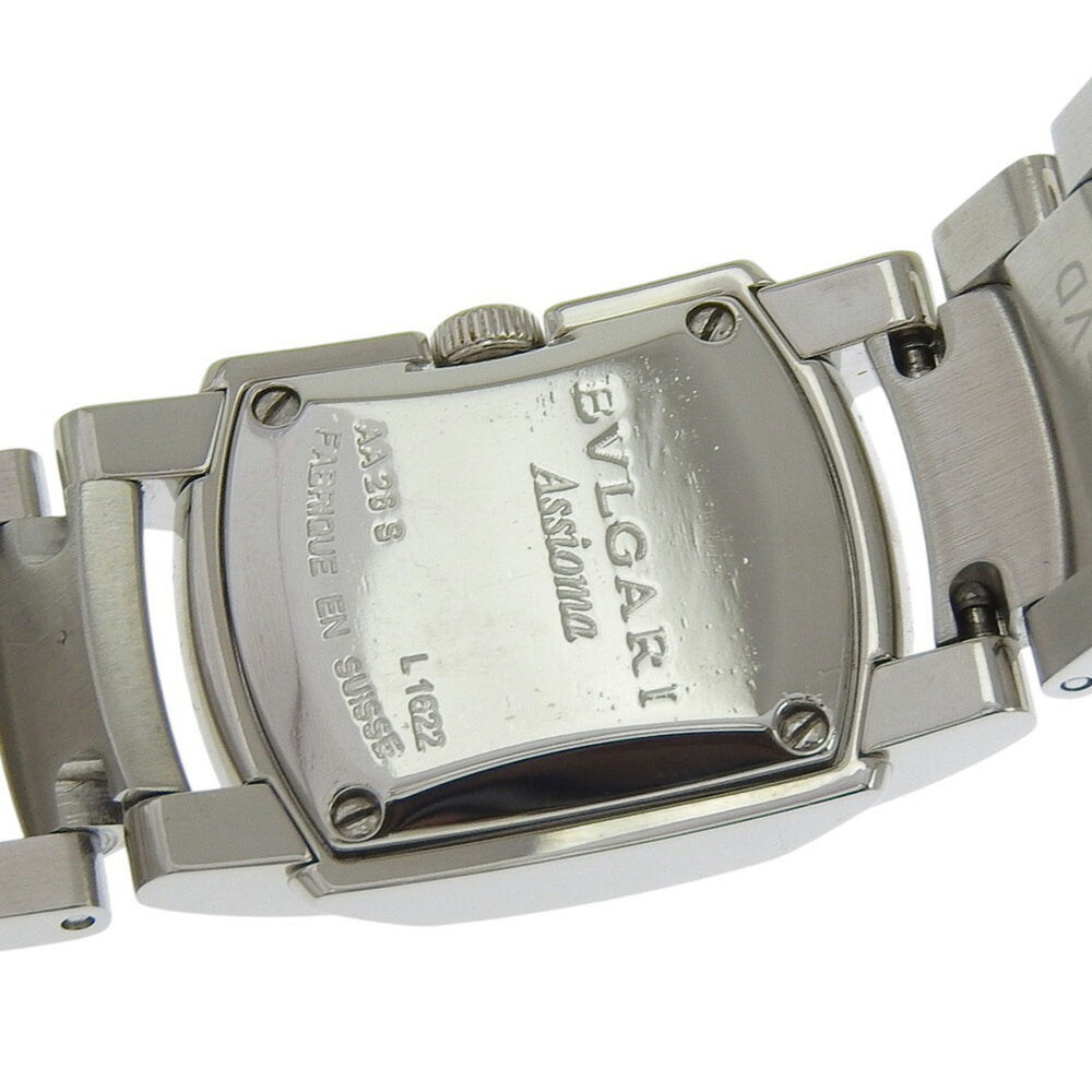 BVLGARI Assioma Watch AA26S Stainless Steel Quartz Analog Display Black Dial Women's — Very Good