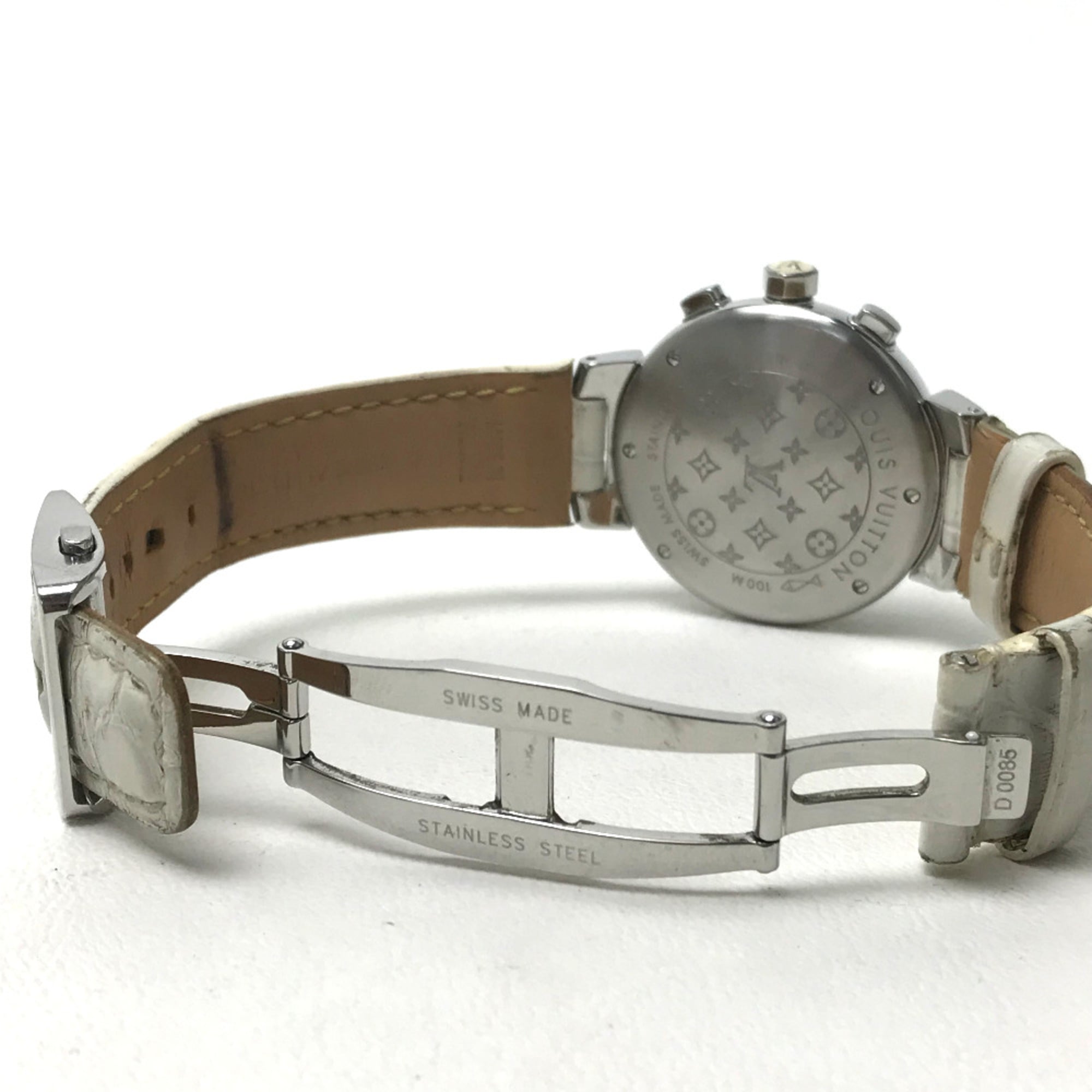 Louis Vuitton Q132C Tambour Wristwatch Silver — Good