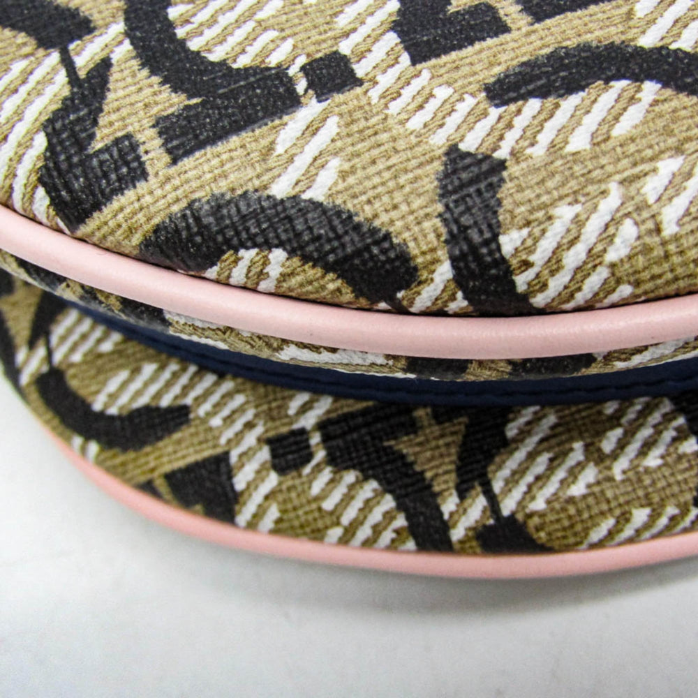 Salvatore Ferragamo Gancini AU-21 H986 Women's Leather,PVC Shoulder Bag Beige — Like New