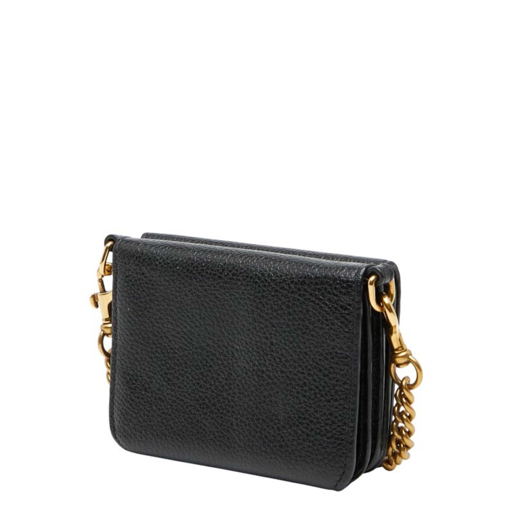 Balenciaga Chain Mini Wallet 618145 Black Leather Women's BALENCIAGA