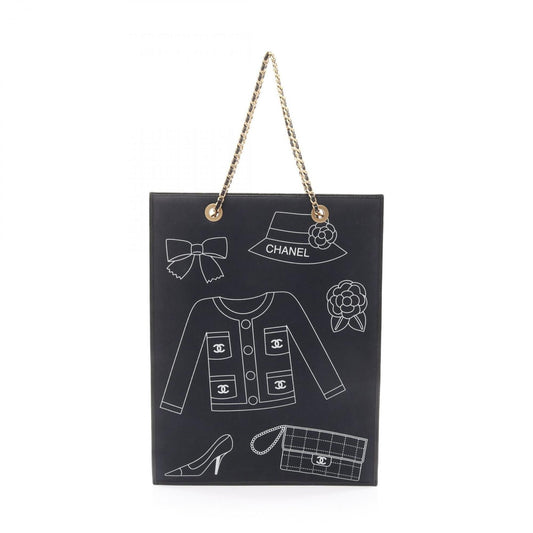 CHANEL Icon Tote Bag, Canvas and Leather, Women's, Navy, Black, White