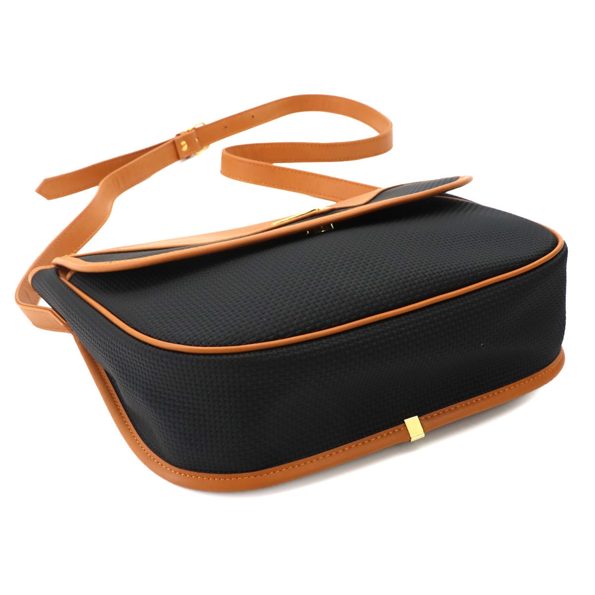 Yves Saint Laurent Shoulder Handbag, Leather, Black/Brown, Gold Hardware — Like New