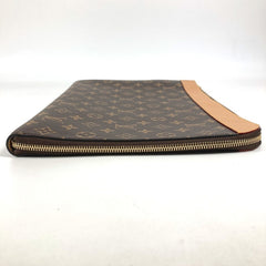 LOUIS VUITTON M82540 Monogram Pochette Jour, a clutch bag with an L-shaped zipper and canvas, suitable for men women, in brown, like new — Like New