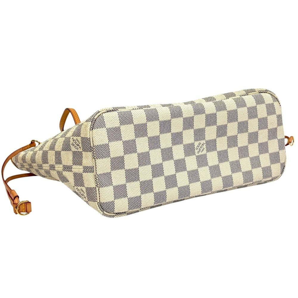 LOUIS VUITTON Damier Azur Neverfull PM Tote Bag N51110 Navy White Women's — Like New