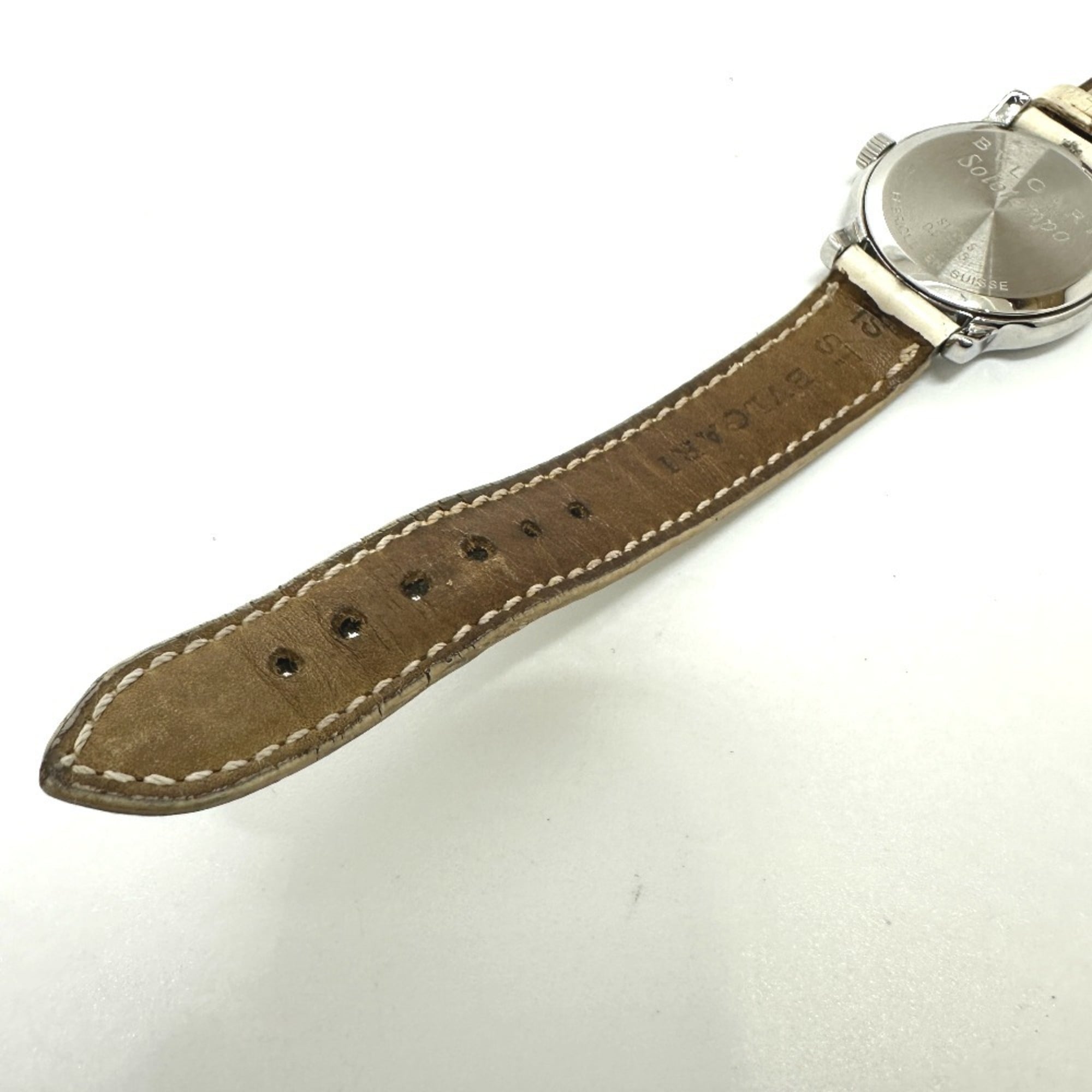 BVLGARI Bvlgari ST29S Solotempo Quartz Date Watch SS Leather Strap Women's Silver S-240202-4 — Good