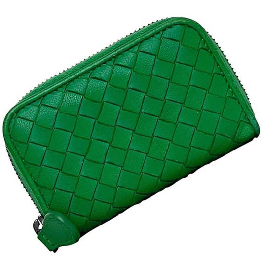 Bottega Veneta coin case ec-24409 green intrecciato leather purse B04401910M BOTTEGA VENETA mini compact wallet men's women's color