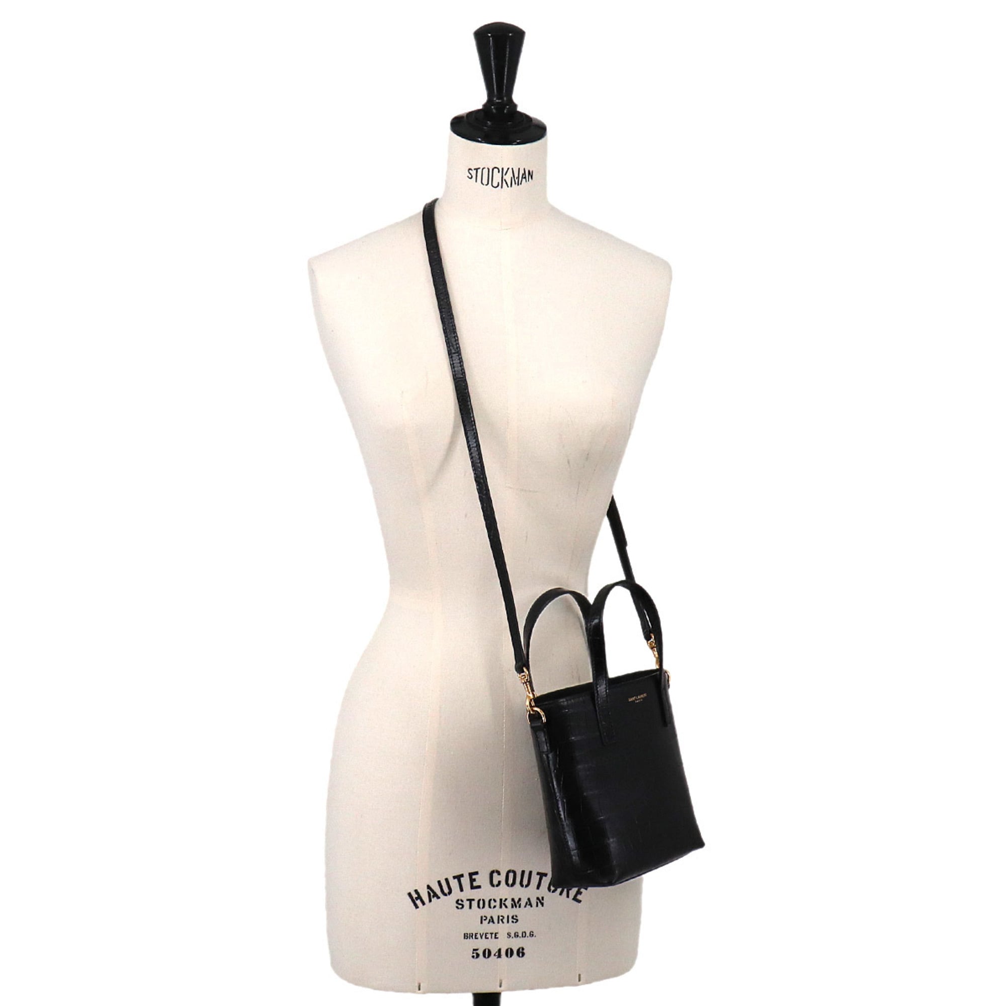 Saint Laurent Mini Toy 2-way Tote Shoulder Handbag Leather Black 712367 Gold Hardware Shopping — New - Store Return