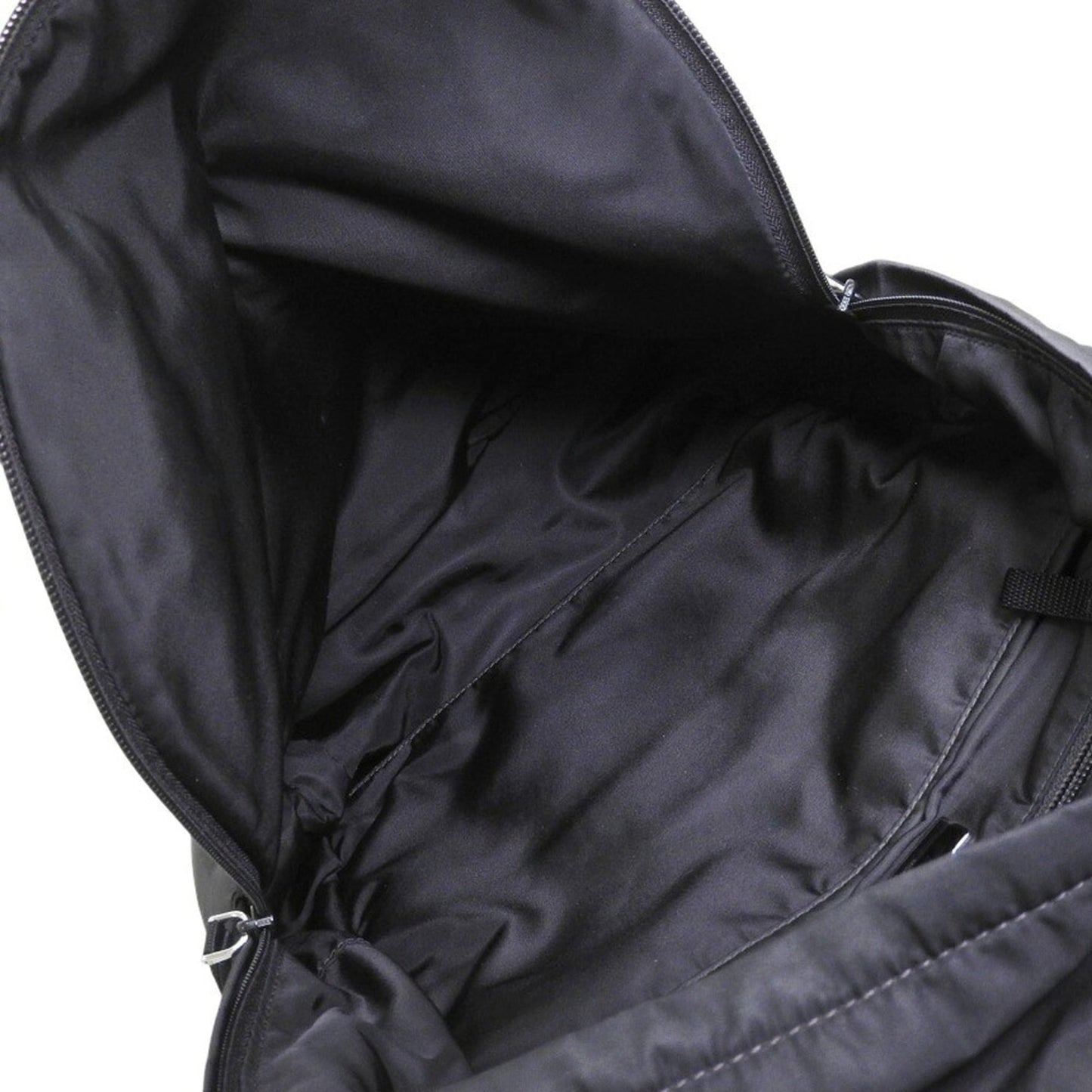 Prada 2VZ034 Backpack in Black Nylon with Triangular Plate