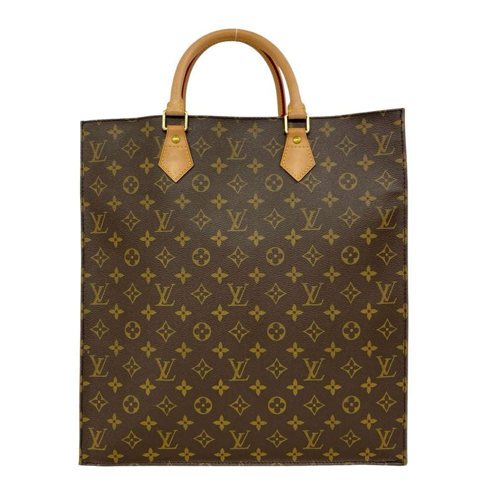 LOUIS VUITTON Louis Vuitton Sac Plat Monogram Logo Pattern Leather Handbag Tote Bag Brown 04714 — Like New