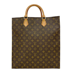 LOUIS VUITTON Louis Vuitton Sac Plat Monogram Logo Pattern Leather Handbag Tote Bag Brown 04714 — Like New