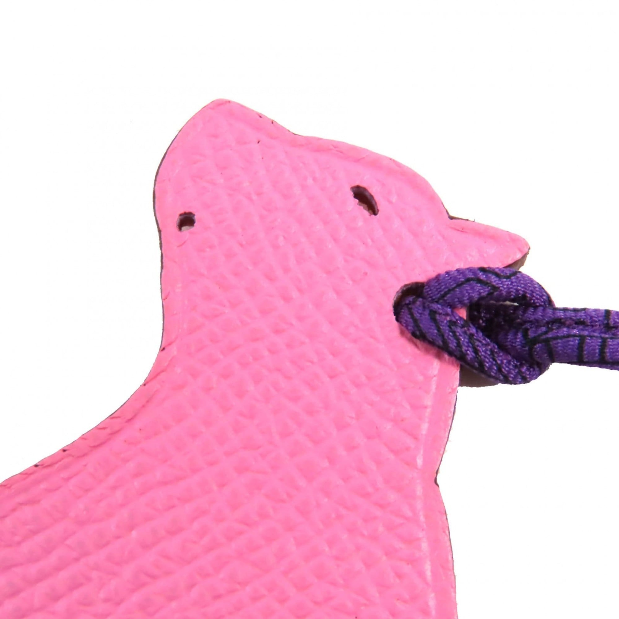HERMES Petit H Beaver Epsom Togo Bag Charm in Pink and Orange, with Box, Women's, Very Popular — Like New