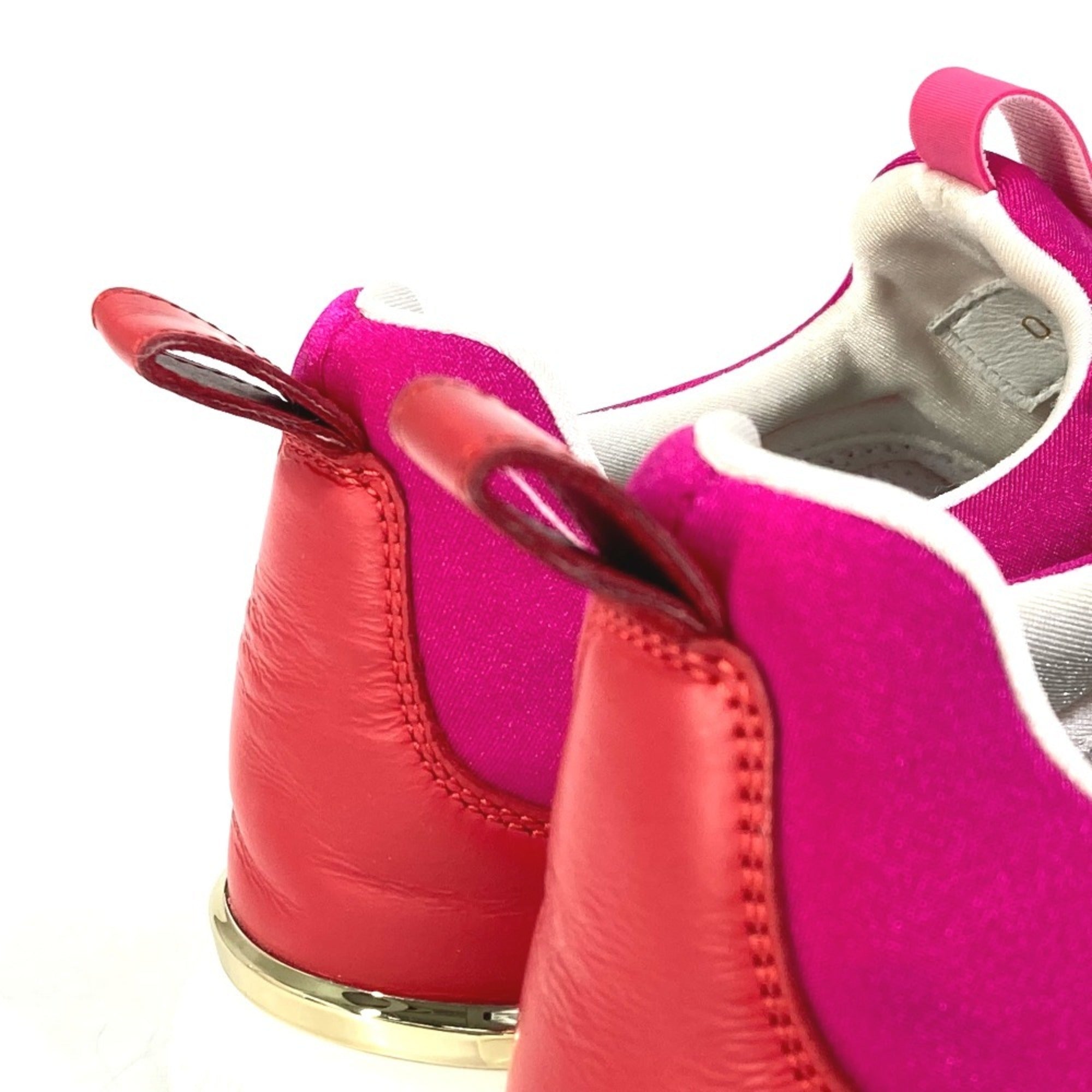 LOUIS VUITTON Two-tone Logo Sneakers with Laces, Nylon, Women's, Pink