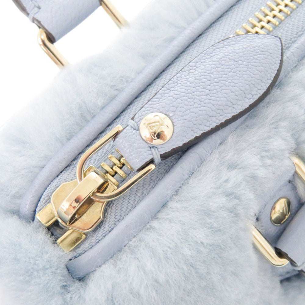 Louis Vuitton Nano Speedy M11399 IC 2-Way Leather Mink Fur Light Blue Handbag LV 1052 LOUIS VUITTON — Like New