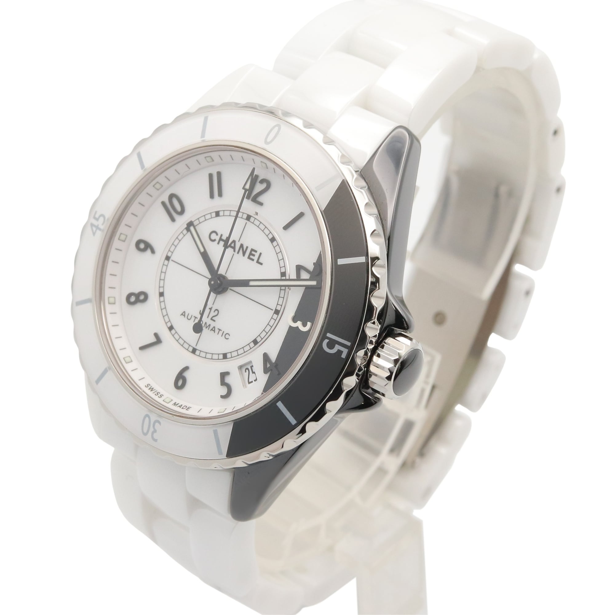 Chanel J12 Paradox Caliber 12.1 Watch, Ceramic, Men's, White/Black, H6515 — Very Good