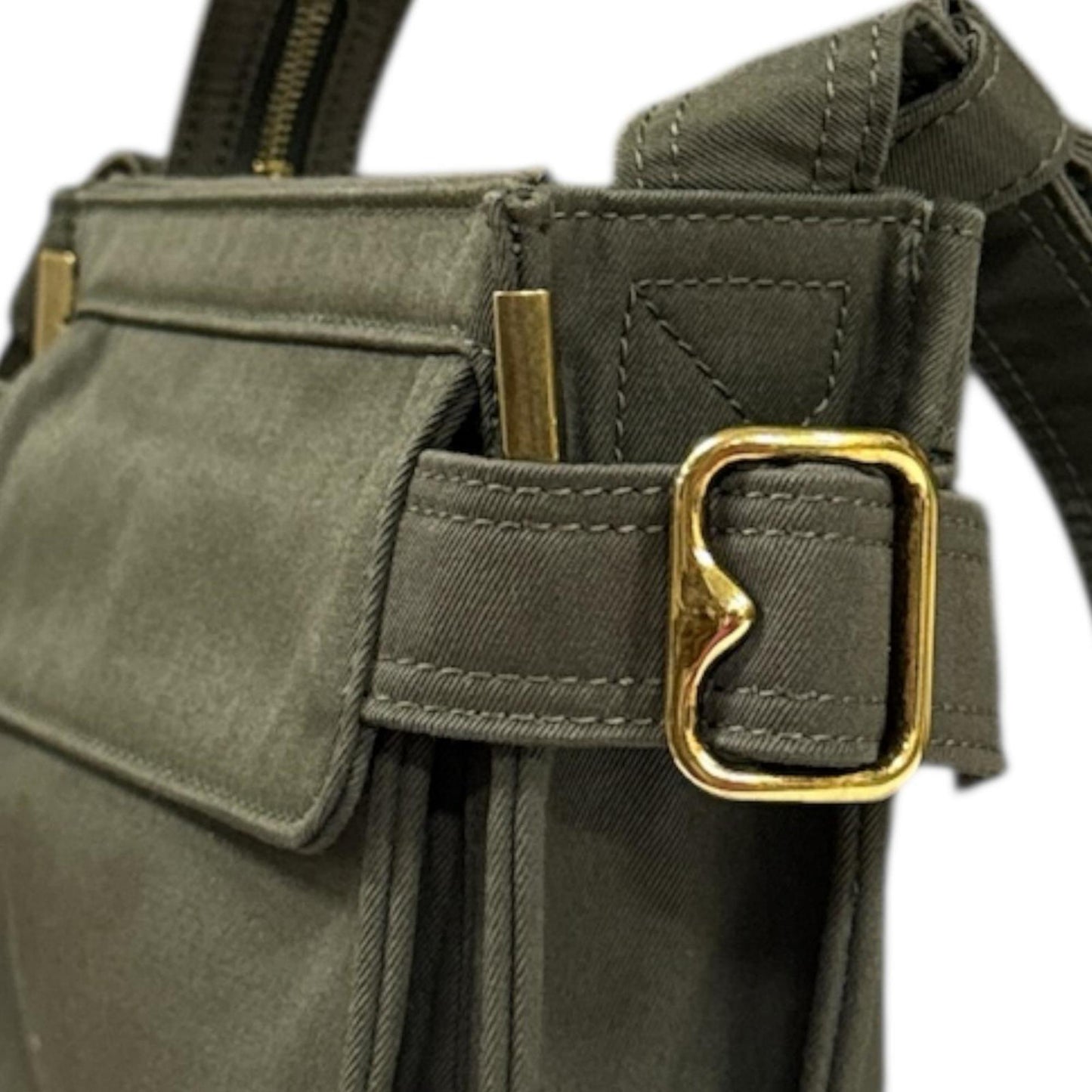 Burberry Mini Trench Tote Shoulder Bag Cotton Canvas 8092089 Green Unisex BURBERRY