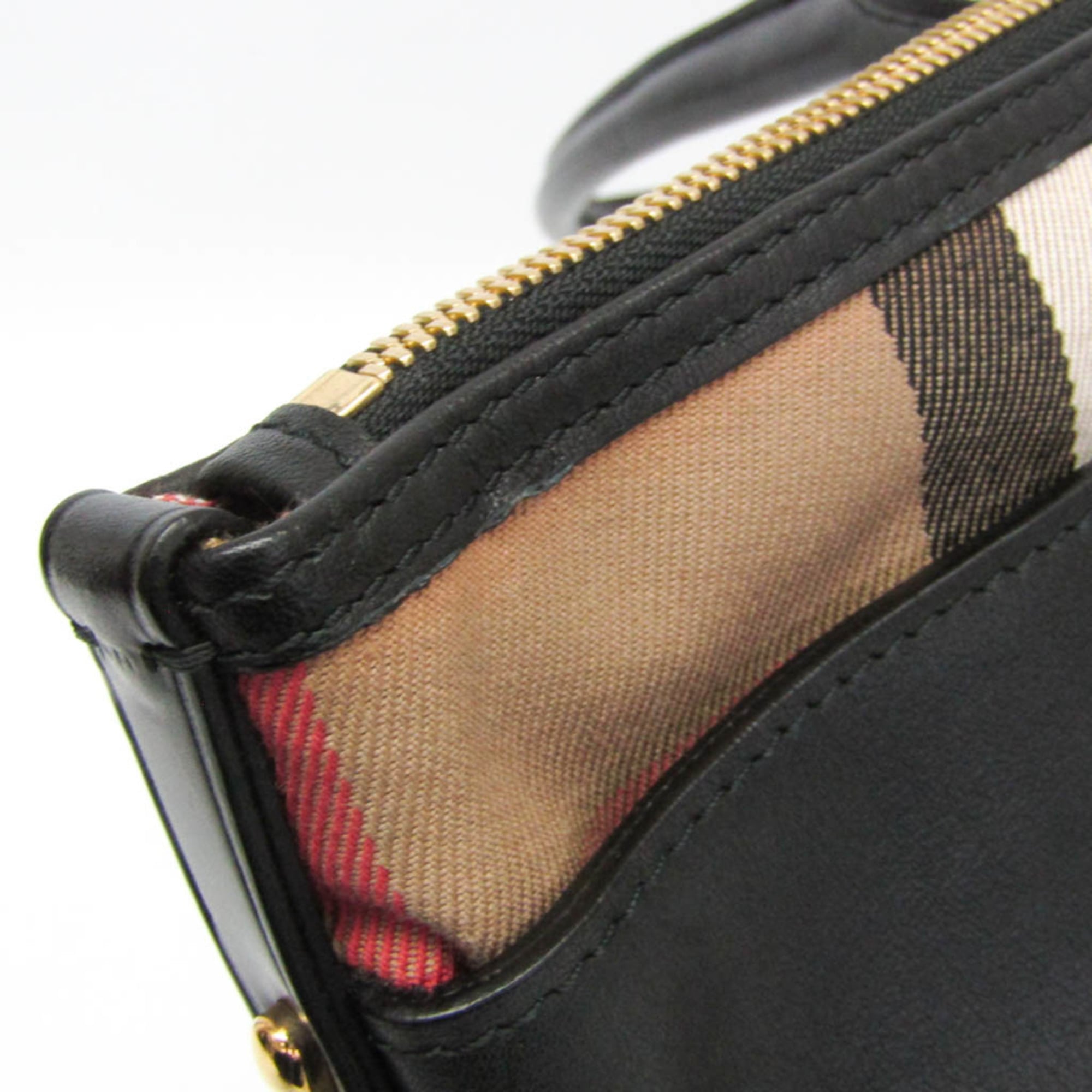 Burberry Salisbury Tote 3903381 Women's Leather,Cotton Canvas Handbag,Tote Bag Beige,Black