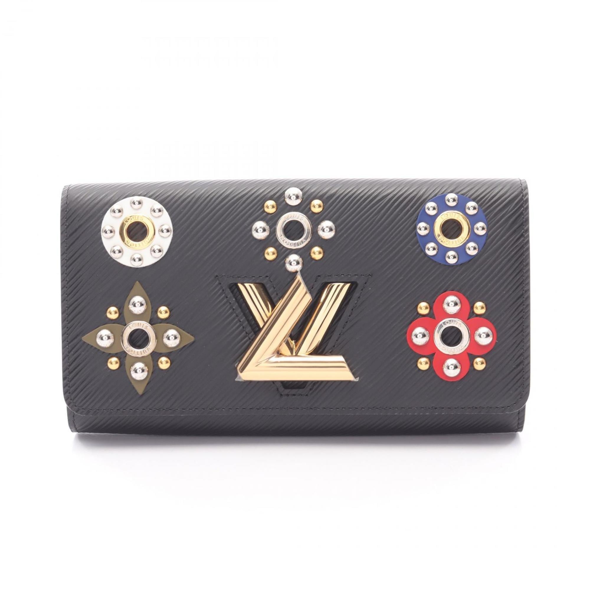 Louis Vuitton Portefeuille Twist Bi-fold Long Wallet in Epi Leather, Black and Multicolor, Women's, M62483