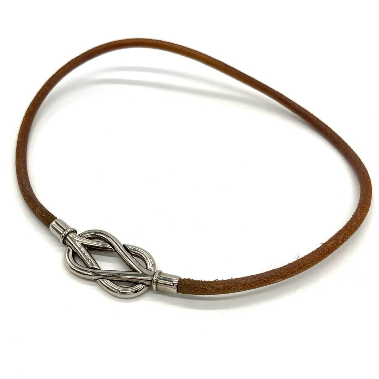 Hermes HERMES Atame Choker Silver Double Bracelet