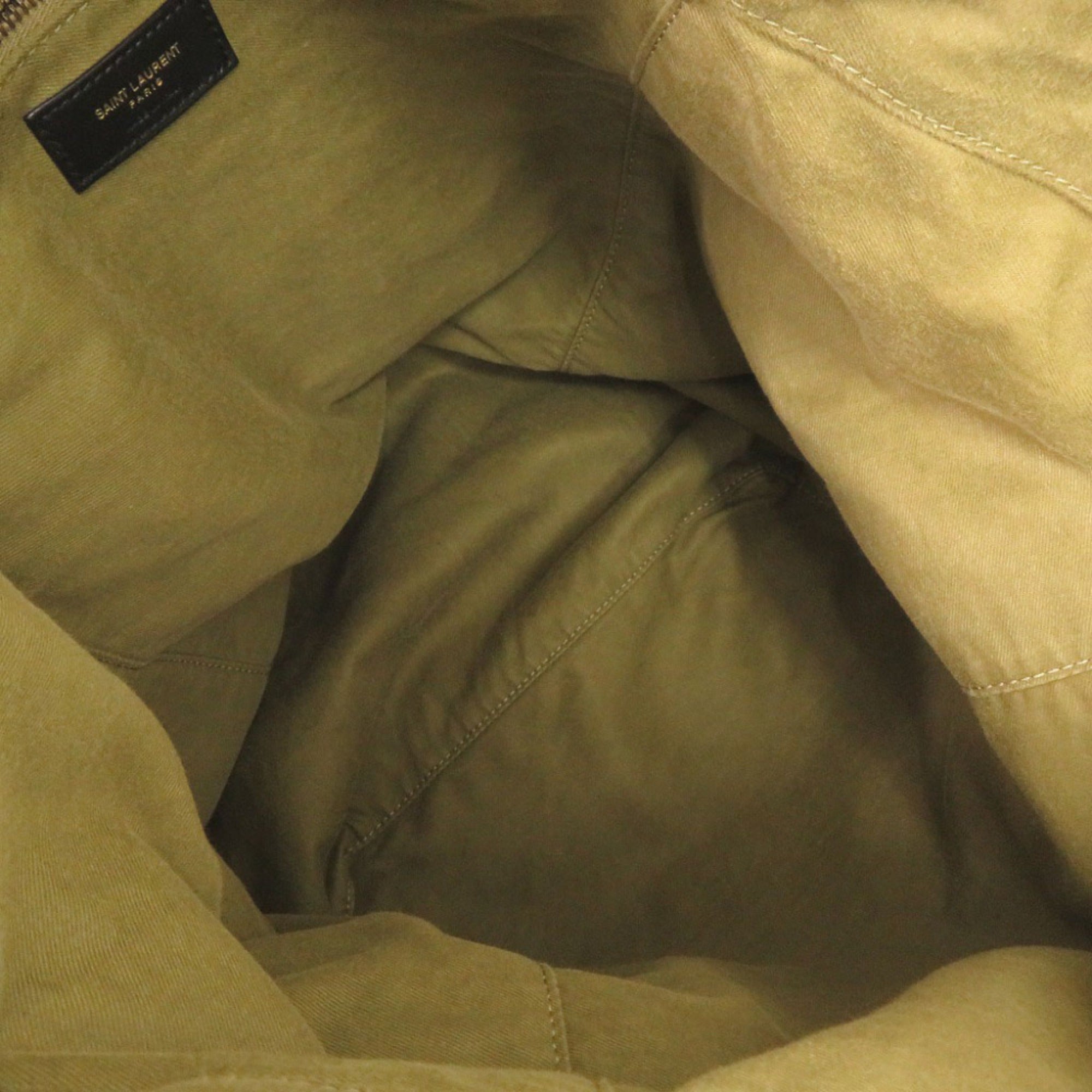 Yves Saint Laurent Saint Laurent Paris Downtown 757970 Canvas Khaki Tote Bag 0312 SAINT LAURENT PARIS — Like New