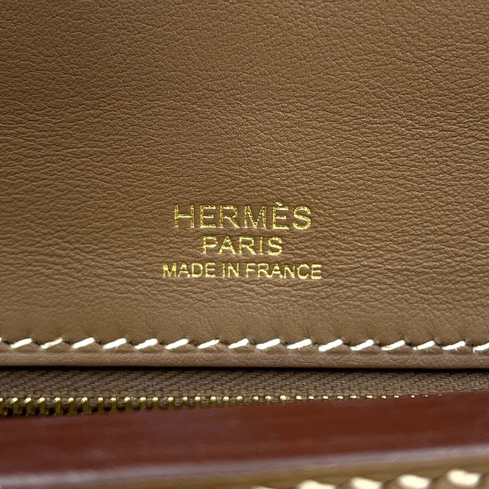Hermes 24 29 Sac Etoupe Togo Swift Z stamp HERMES 2-way handbag — Like New