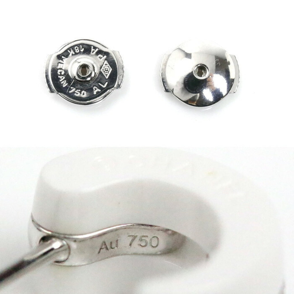 CHANEL 18K White Gold and Ceramic Ultra Collection Diamond Earrings J4303, 8.1g, Women's